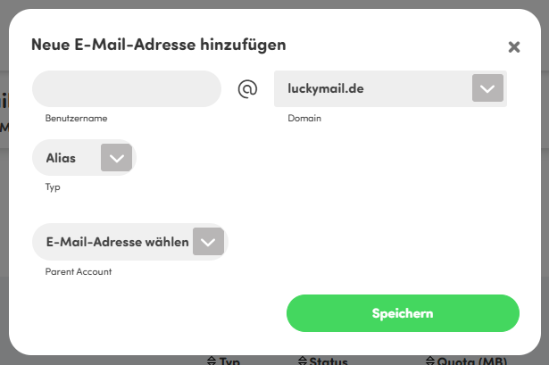 luckycloud_Accountverwaltung07_Alias%20hinzuf%C3%BCgen